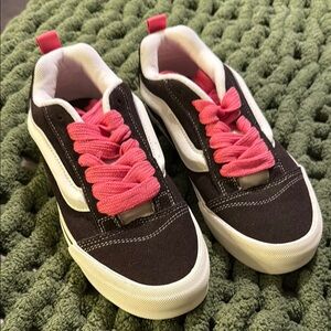 Vans Pink and Brown Skate Sneakers with White Sole
